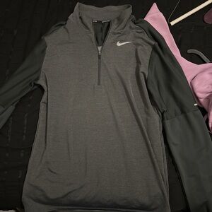 Nike Dark Gray and Black Quarter-Zip Pullover